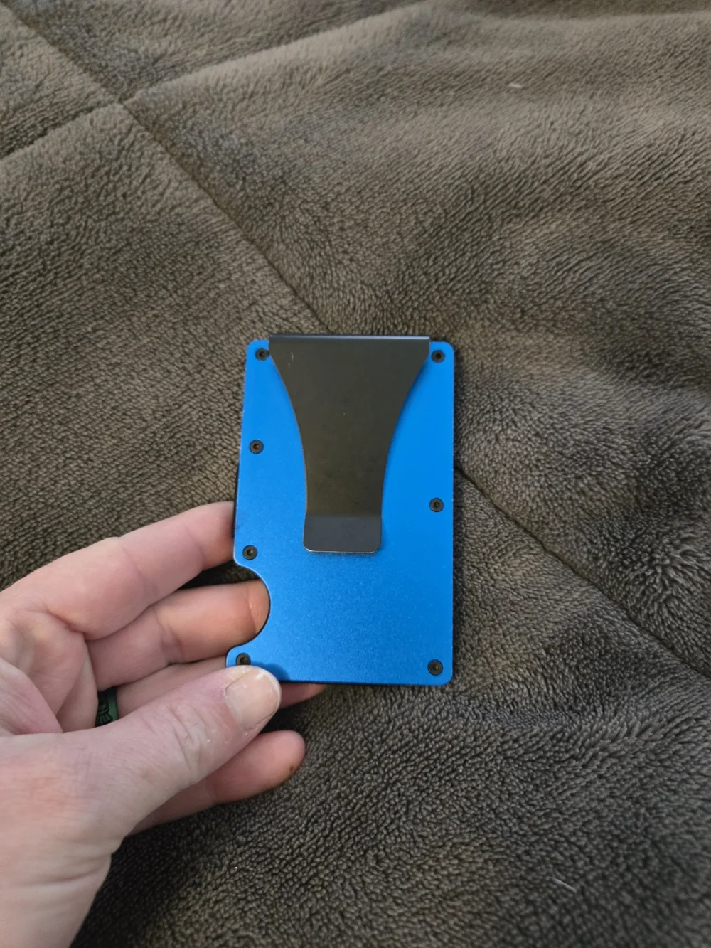 Slim RFID Aluminum Wallet Card Sleeve - Blue or Black